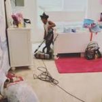 Sonnie Badu's daughter Lala cleaning her room