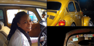 Pascaline Edwards shows off first car she bought with her own money