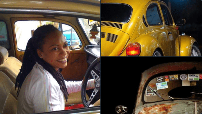 Pascaline Edwards shows off first car she bought with her own money