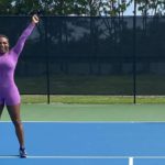 Serena Williams trains her daughter to take up her steps in tennis Serena Williams posted this photo to Instagram of her and her daughter playing tennis, with the message, 'Caption this.'