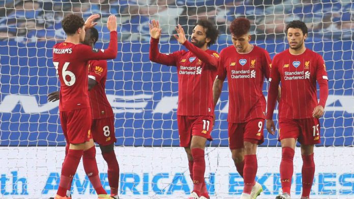 Mohamed Salah ouvre le score pour Liverpool face à Brighton le 8 juillet 2020 en Premier League Image credit: Getty Images