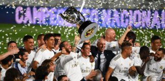Real Madrid celebrate their title win Image credit: Getty Images