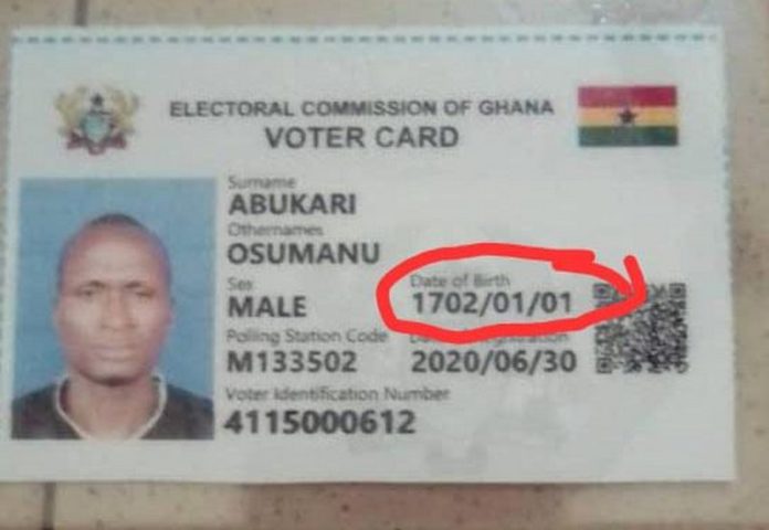 wrong date on voter id card