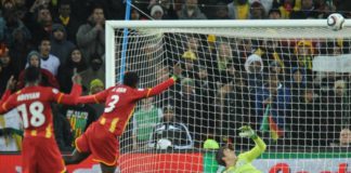 Gyan struck the post against Uruguay