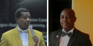 Pastor Enoch Adeboye and the sacked RCCG pastor, Gideon Bakare
