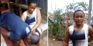 Neighbours said the suspect hit his daughter's head with the chain while she was trying to stop him from beating her mother. Photo credit: Nigerian Tribune