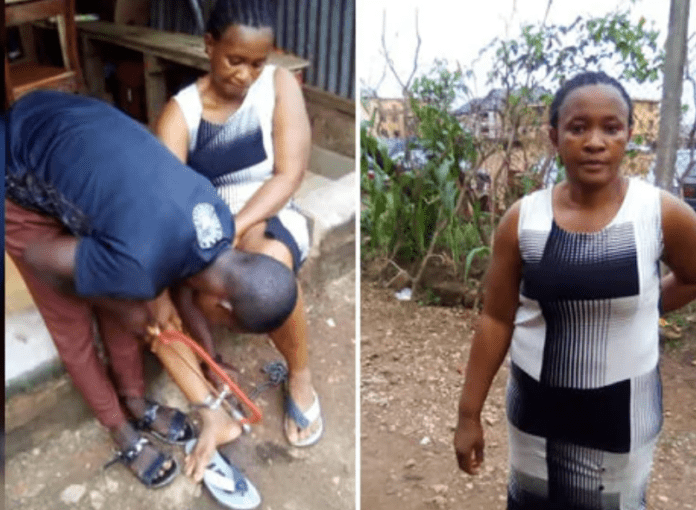 Neighbours said the suspect hit his daughter's head with the chain while she was trying to stop him from beating her mother. Photo credit: Nigerian Tribune