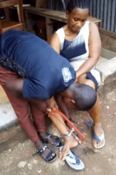 Woman rescued after being chained to pillar for 10 hours by her husband 