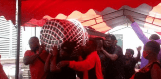 Castro's manager DJ Amess was buried in a microphone-carved coffin