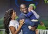 Chris Attoh, wife and son
