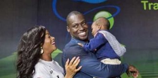 Chris Attoh, wife and son