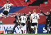Joe Bryan of Fulham celebrates after scoring his sides first goal during the Sky Bet Championship Play Off Final match between Brentford and Fulham at Wembley Stadium Image credit: Getty Images