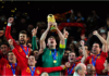 Iker Casillas of Spain celebrates lifting the World Cup with team mates during the 2010 FIFA World Cup South Africa Final match between Netherlands and Spain at Soccer City Stadium on July 11, 2010 in Johannesburg, South Africa Image credit: Getty Images