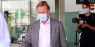 Ronald Koeman arriving at Barcelona airport for to sign as new FC Barcelona coach, in Barcelona, on August 18, 2020 Image credit: Getty Images