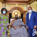 Mahama, Jane Naana Opoku-Agyemang poses with Otumfuo