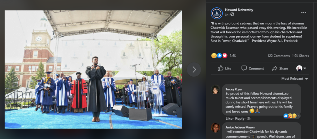 Boseman graduated from Howard University