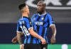 Romelu Lukaku of Inter Milan celebrates after scoring his sides first goal with Lautaro Martínez during the UEFA Europa League round of 16 single-leg match between FC Internazionale and Getafe CF at Arena AufSchalke on August 05, 2020 in Gelsenkirchen, Ge Image credit: Getty Images