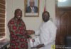 Sports Minister Isaac Asiamah with GFA boss Kurt Okraku