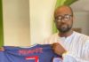 GFA boss Kurt Okraku with Mbappe jersey