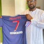 Mbappe surprises Ghana FA boss Kurt Okraku GFA boss Kurt Okraku with Mbappe jersey