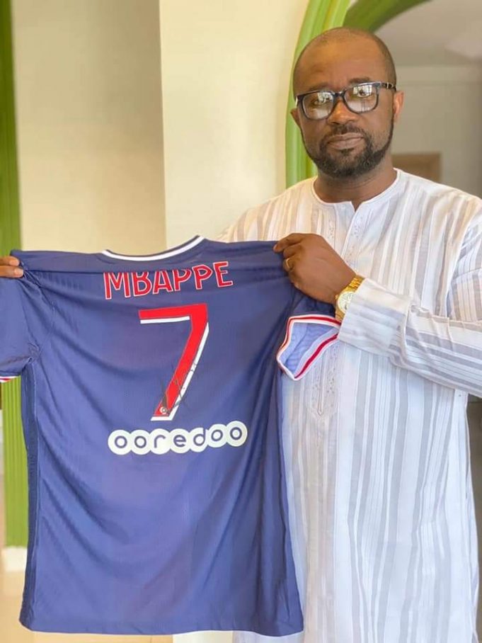 GFA boss Kurt Okraku with Mbappe jersey