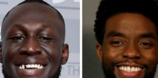 Stormzy said Boseman (right) would be "forever a superhero in our hearts"