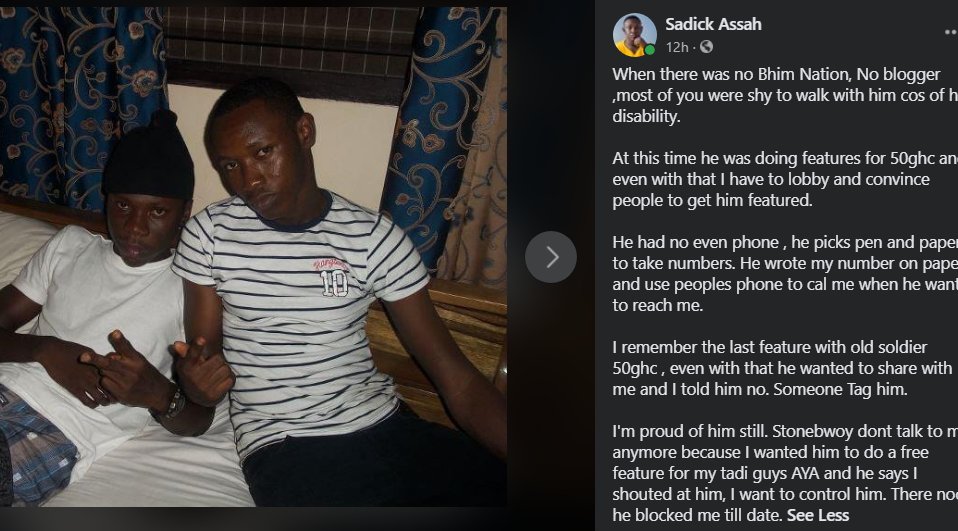 Promoter calls Stonebwoy out for blocking him after requesting for a song feature