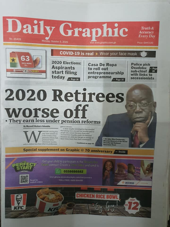 Newspaper Headlines: Monday, October 5, 2020 1 120865495 10158473280966508 7150573373256439227 n