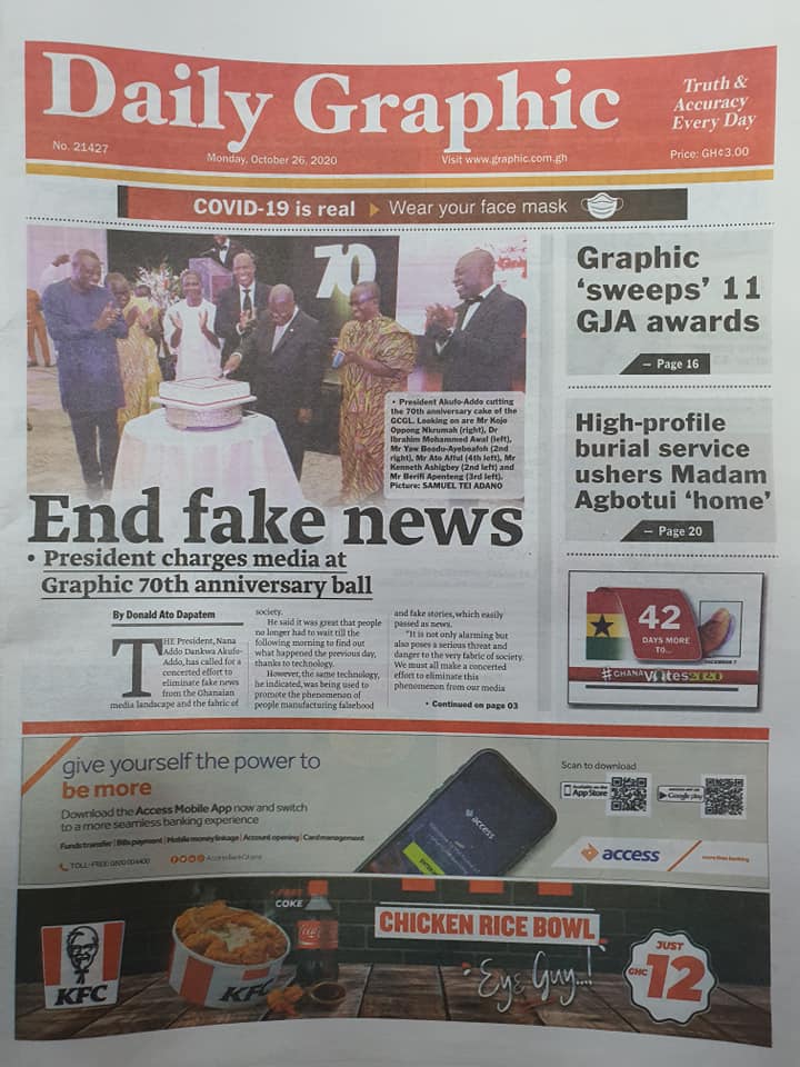 Newspaper Headlines: Monday, October 26, 2020 1 122822544 10158526730361508 5785860357901834817 n