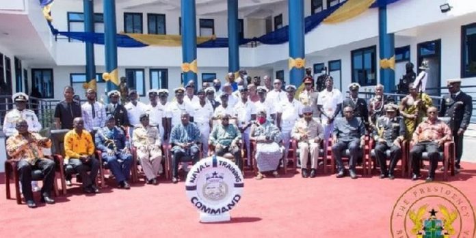 President Nana Addo Dankwa Akufo-Addo with officers of the Naval Training Command