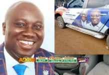 Sad photos of Mfantseman MP’s car from crime scene