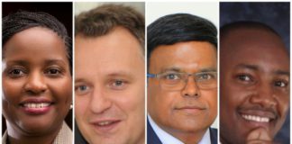 Although Ronald Azairwe (right), the Pegasus Technologies Managing Director declined to talk on record about the incident, Anne Juuko (left), Wim Vanhelleputte (2nd left), and VG Somasekhar (2nd right), the CEOs of Stanbic Bank Uganda, MTN Uganda, and Airtel Uganda respectively, admitted there was an “incident”, but did not give details. Police has also confirmed that an electronic fraud matter has been lodged with them and investigations are in the offing.