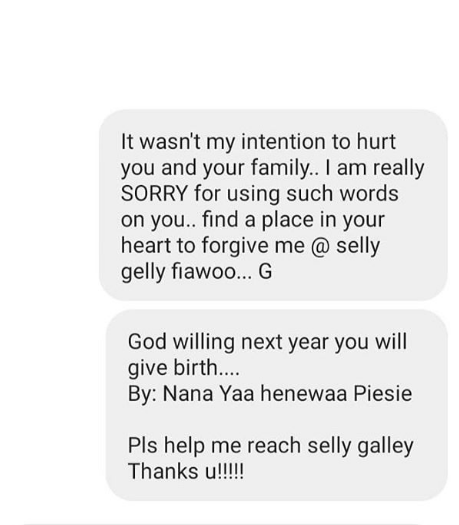 Lady who named Selly Galley barren and ugly begs her