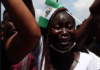 Nigerian woman sheds tears during Lekki protests
