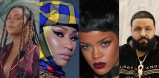 L-R: Beyonce, Nicki Minaj, Rihanna and DJ khaled