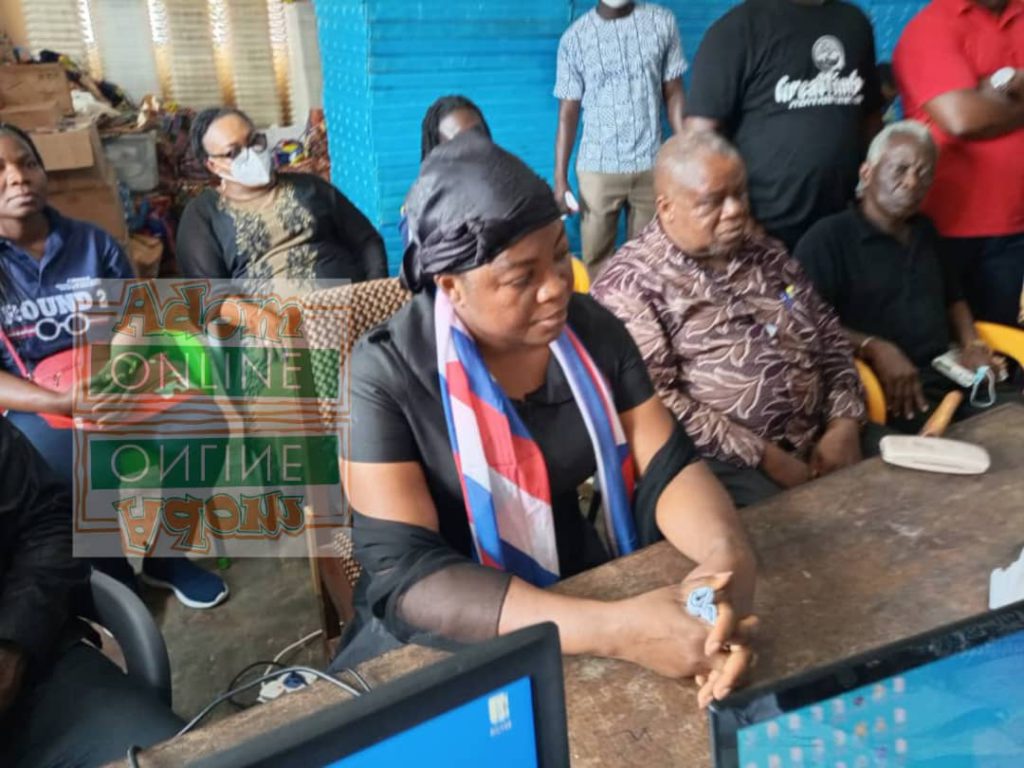 NPP executives march Ekow Hayford's widow to file nomination at EC's office