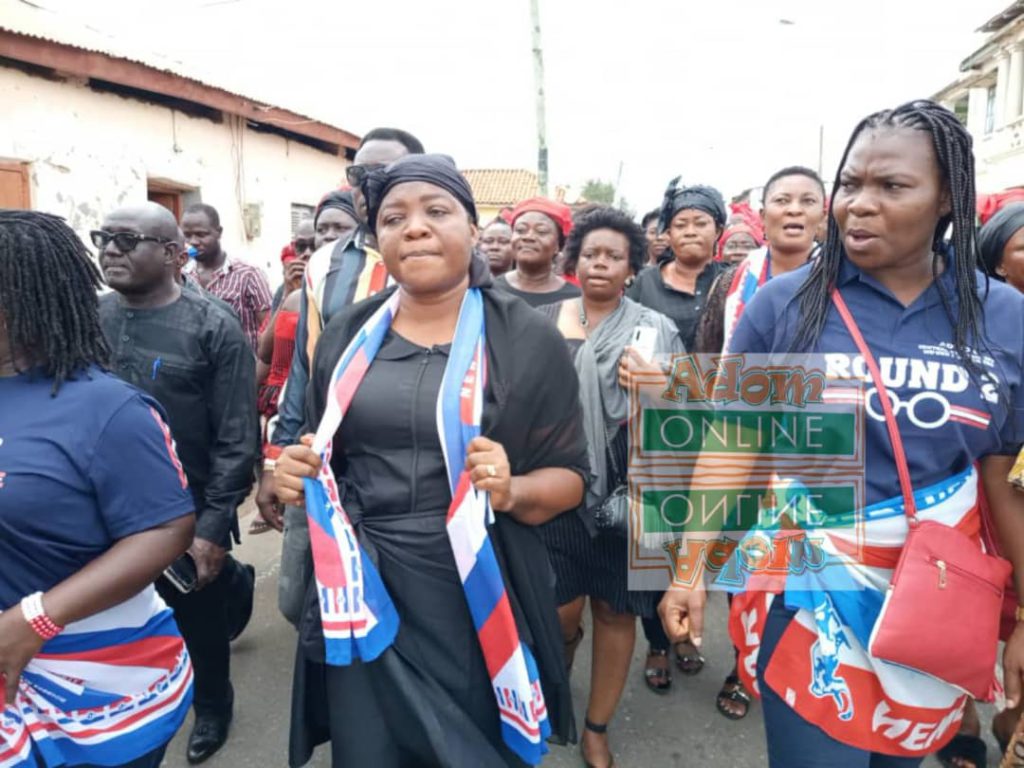 NPP executives march Ekow Hayford's widow to file nomination at EC's office