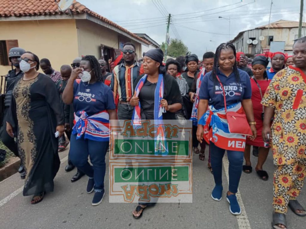 NPP executives march Ekow Hayford's widow to file nomination at EC's office