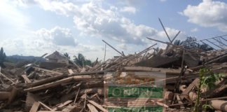 Church building collapse in Akyem Batabi