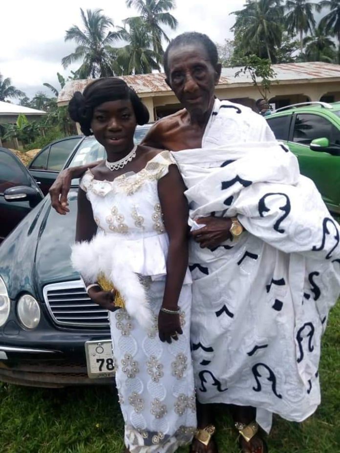 wedding marriage old man weds young lady