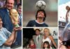 Diego Maradona - displaying the World Cup in 1986, during a training session, and with his ex-wife Claudia and their daughters Dalma and Gianina