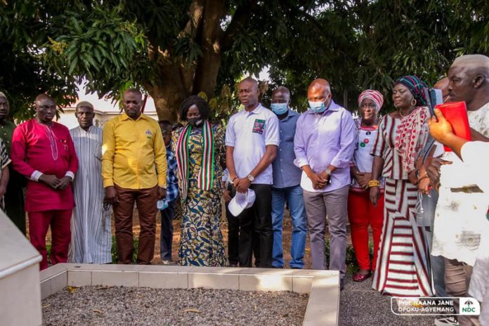 Jane Naana Opoku Agyemang visits grave of John Mahama’s Father