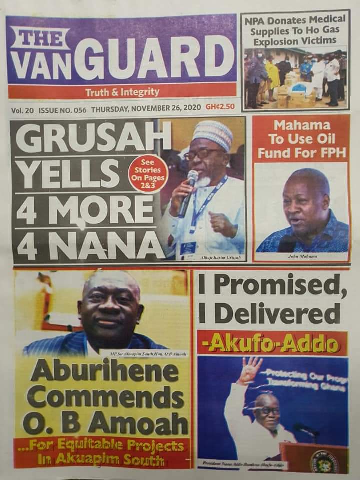Newspaper Headlines: Thursday, November 26, 2020 9 127652844 10158604167206508 5044631275502355442 n