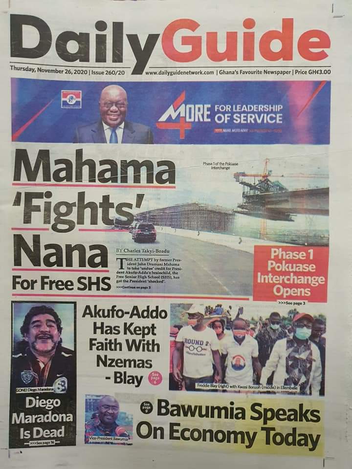 Newspaper Headlines: Thursday, November 26, 2020 4 127718387 10158604166841508 1427737365552897198 n