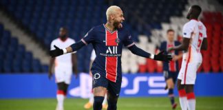 Paris Saint-Germain's Brazilian forward Neymar celebrates Image credit: Getty Images