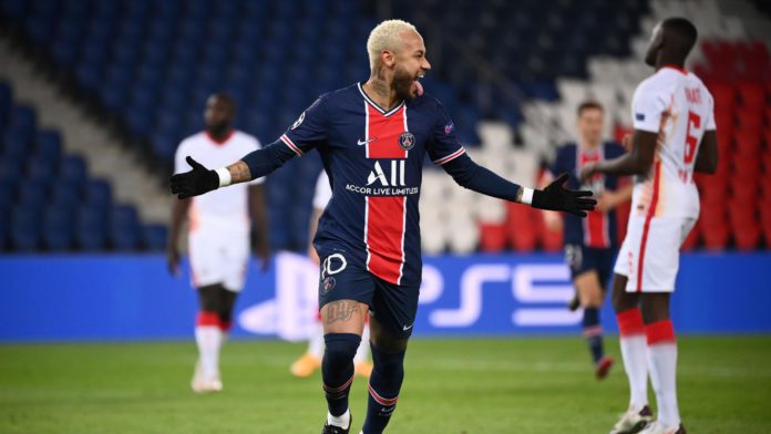 Paris Saint-Germain's Brazilian forward Neymar celebrates Image credit: Getty Images