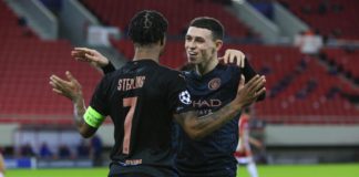 Phil Foden of Manchester City celebrates his goal with Raheem Sterling of Manchester City Image credit: Getty Images