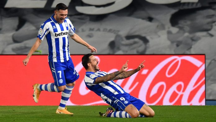 Alaves celebrate scoring against Real Madrid Image credit: Getty Images