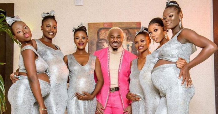 Man arrives at wedding with six pregnant women - and claims he's the dad of them all