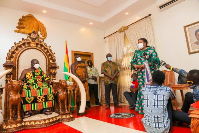 First Lady Rebecca Akufo-Addo at Manhyia palace First Lady Rebecca Akufo-Addo at Manhyia palace